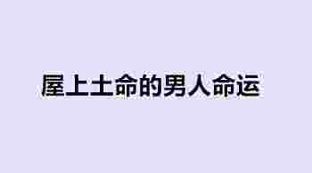 屋上土命的男人命运_屋上土命男孩一生运势