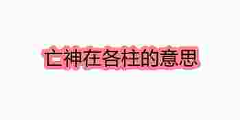 亡神在各柱的意思_亡神在时柱是什么意思