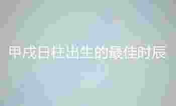 甲戌日柱出生的最佳时辰_甲戌日柱男命好不好