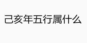 己亥年五行属什么_己亥年出生的人是什么命
