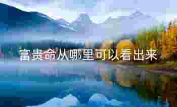 富贵命从哪里可以看出来_富贵命的出生日